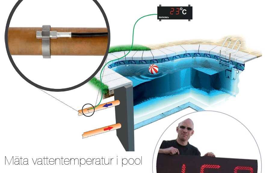 Temperatur - mäta vattentemp i pool - Microbus v2